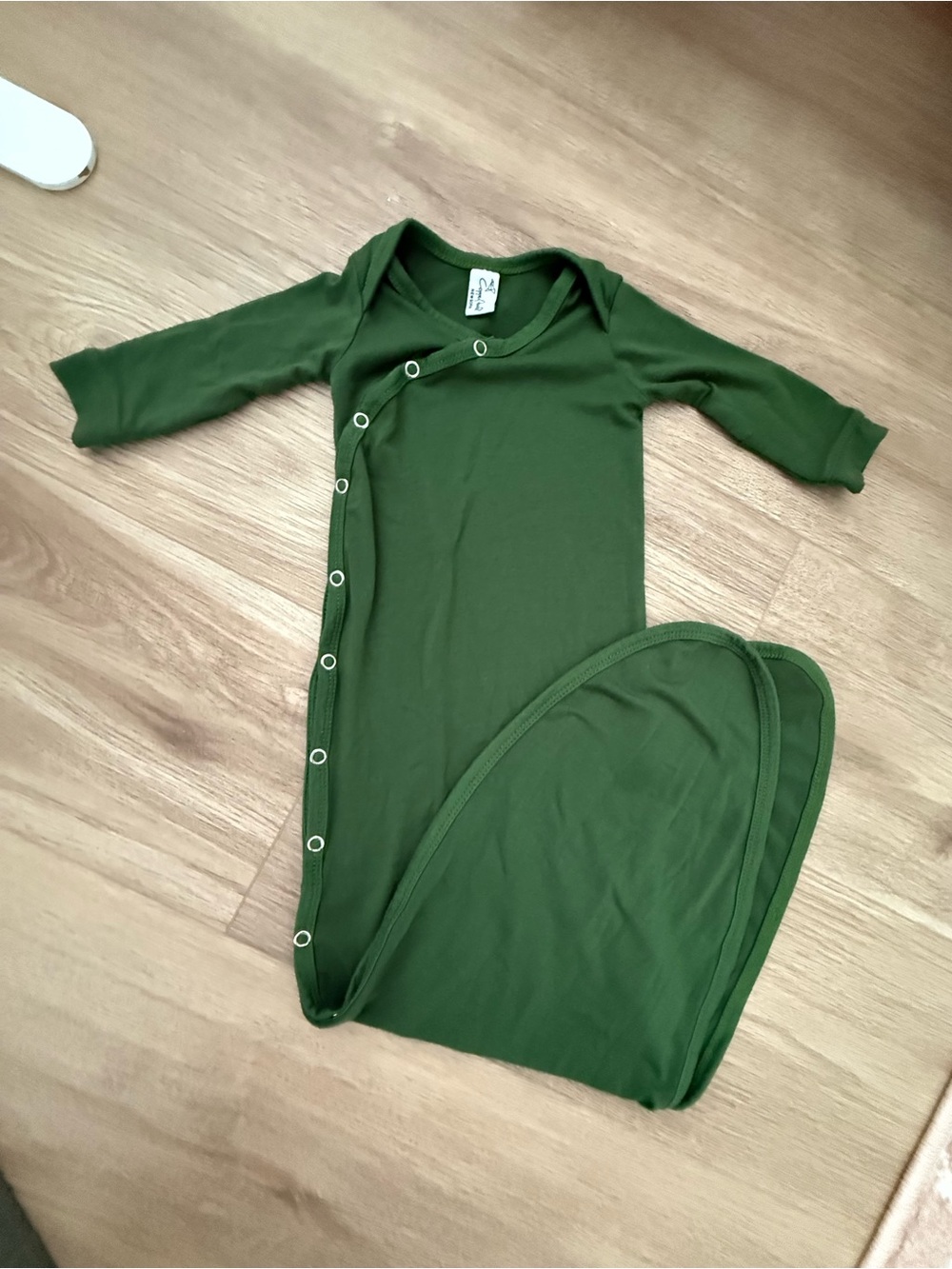 Side-Snap Olive Green Baby Sleep Sack One-Piece
